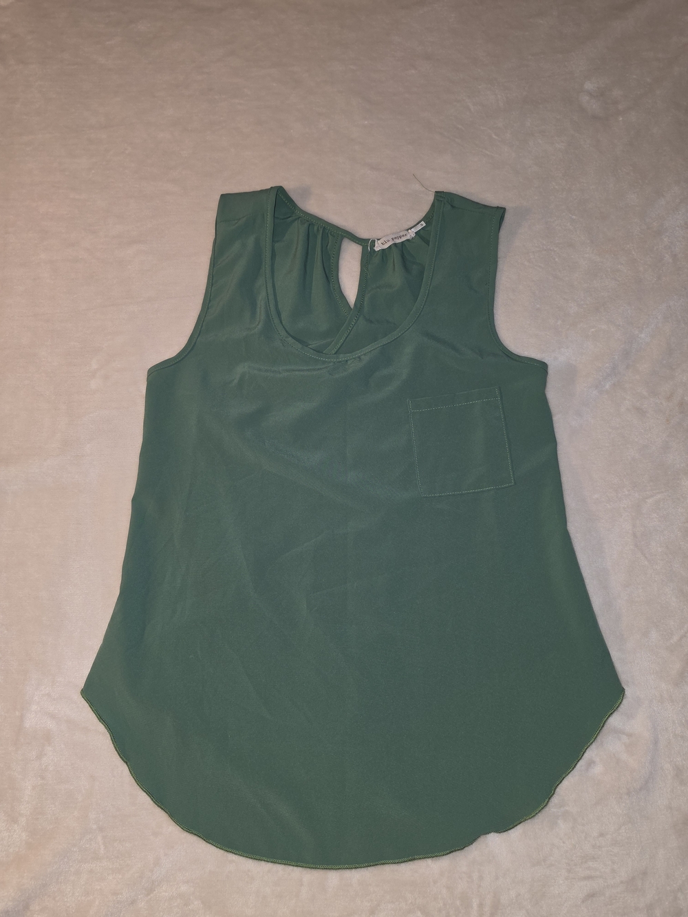 Blu Pepper Dark Green Sleeveless Camisole With Fun Back